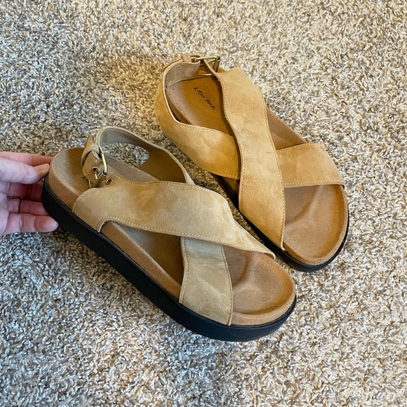 & other stories criss cross strappy suede sandals size 38 - Picture 1 of 7